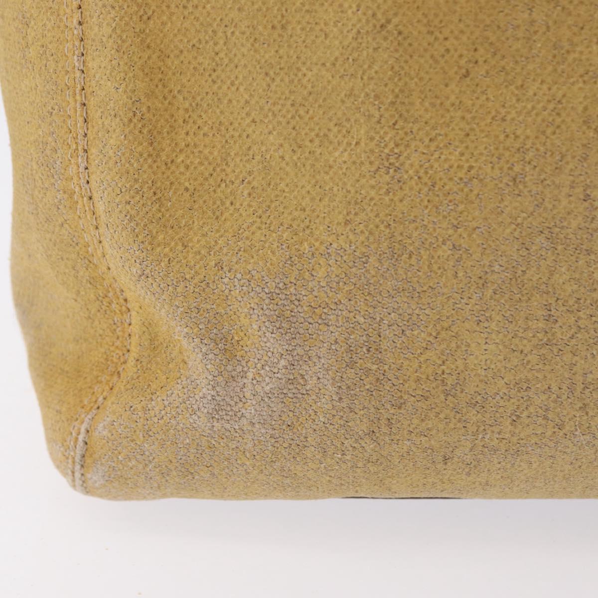 CHANEL Tote Bag Canvas Beige Gold Tone CC Auth 209717