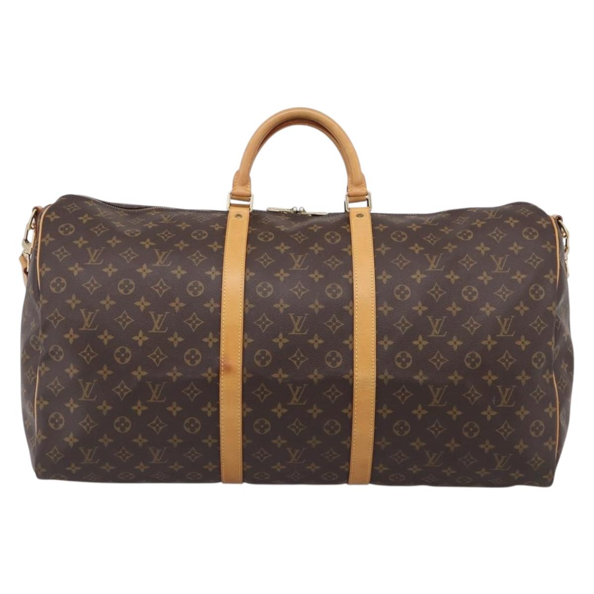 LOUIS VUITTON Monogram Keepall Bandouliere 60 Boston Bag M41412 LV Auth 209721V