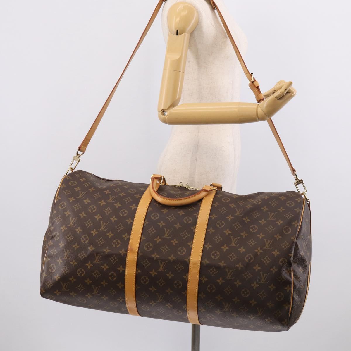 LOUIS VUITTON Monogram Keepall Bandouliere 60 Boston Bag M41412 LV Auth 209721V
