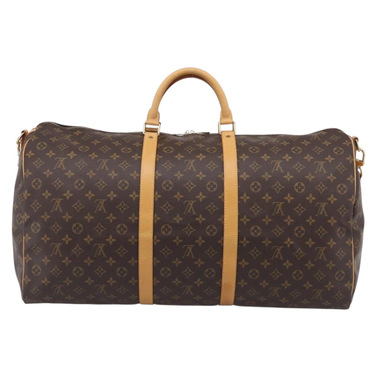 LOUIS VUITTON Monogram Keepall Bandouliere 60 Boston Bag M41412 LV Auth 209721V