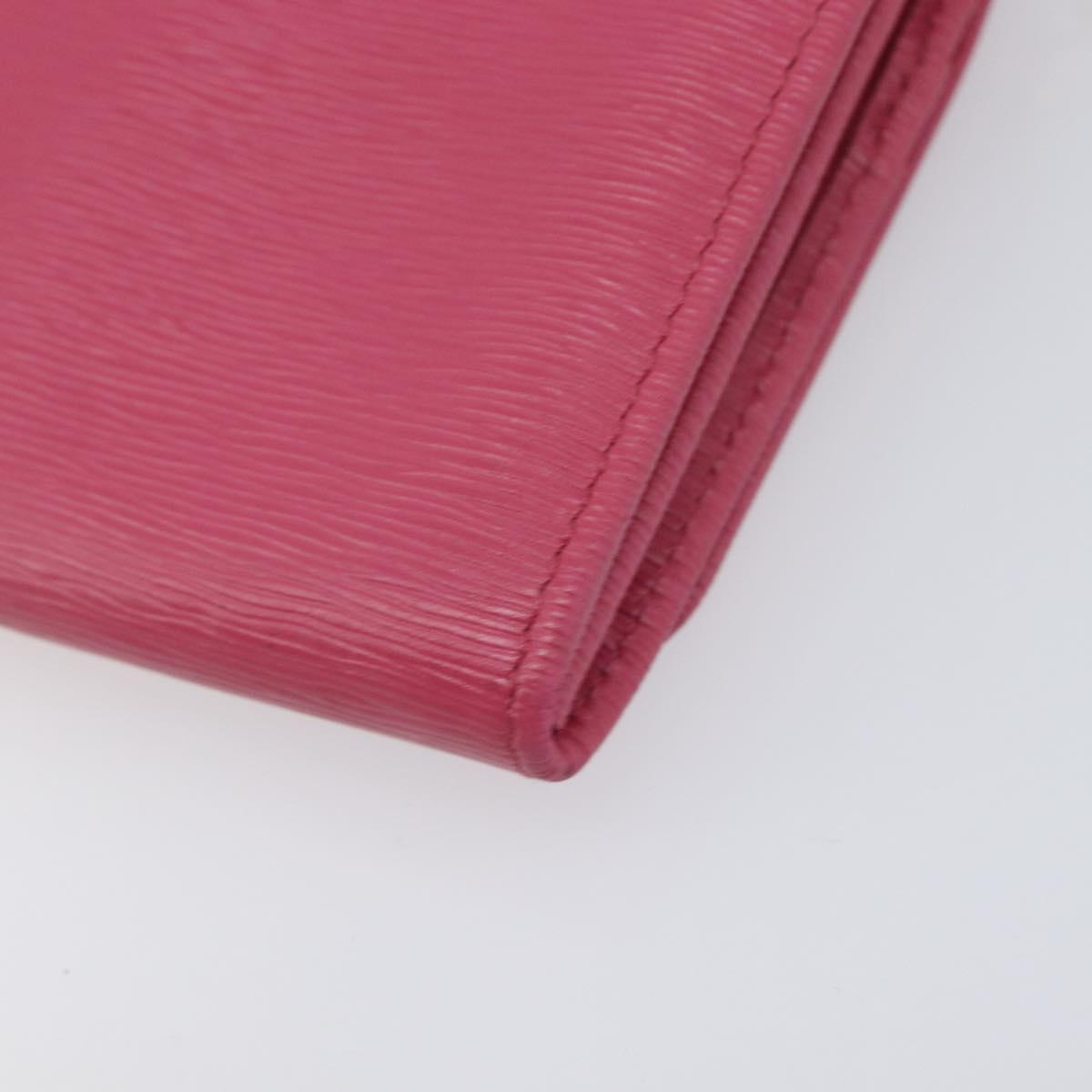 PRADA Chain Shoulder Wallet Leather Pink Gold Tone Auth 209725A