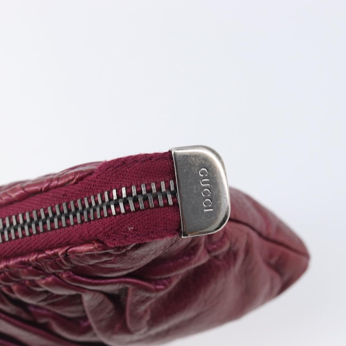 GUCCI Chain Clutch Bag Leather Pink Silver 229397 Auth 209726A