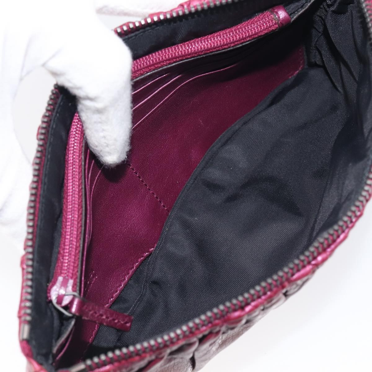 GUCCI Chain Clutch Bag Leather Pink Silver 229397 Auth 209726A