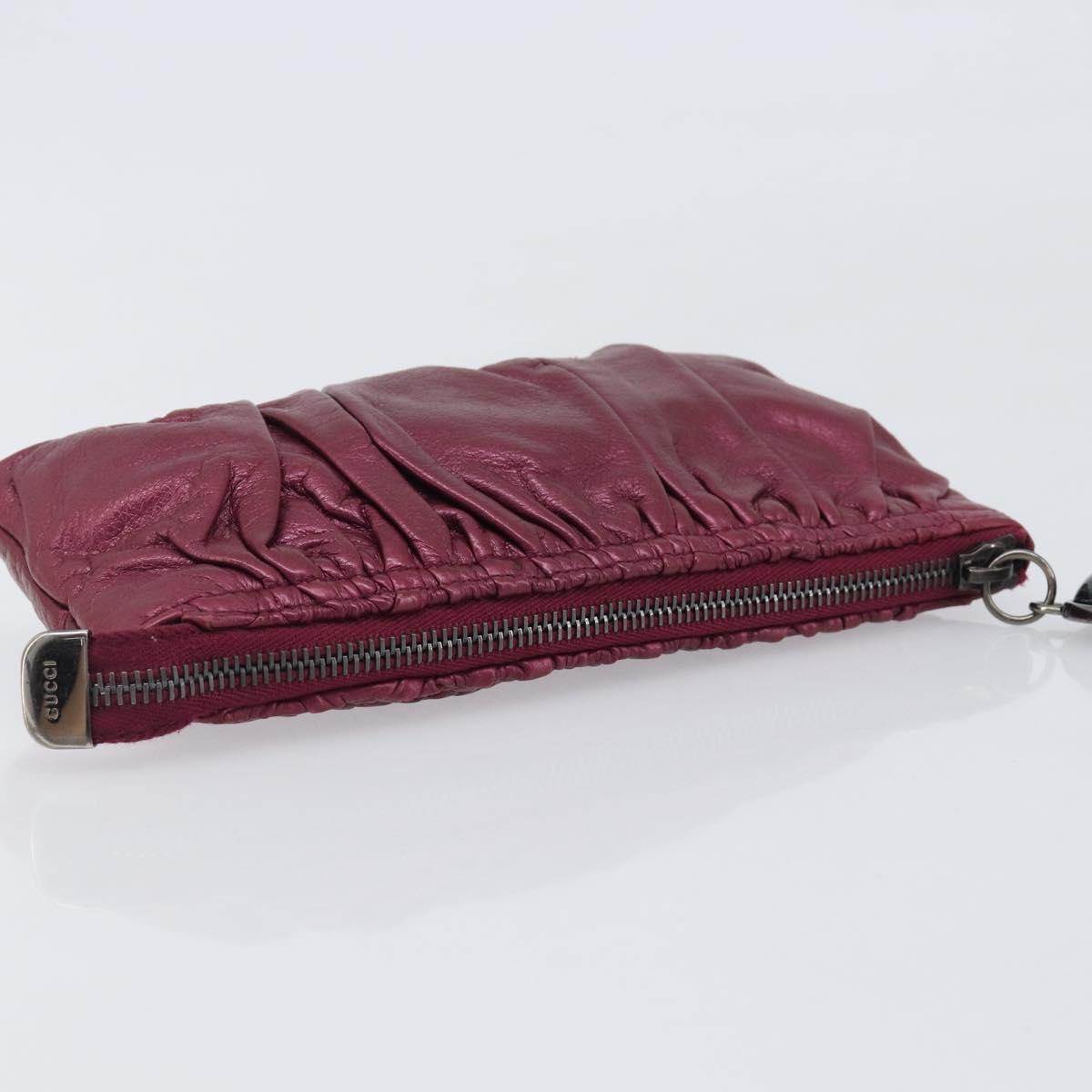 GUCCI Chain Clutch Bag Leather Pink Silver 229397 Auth 209726A