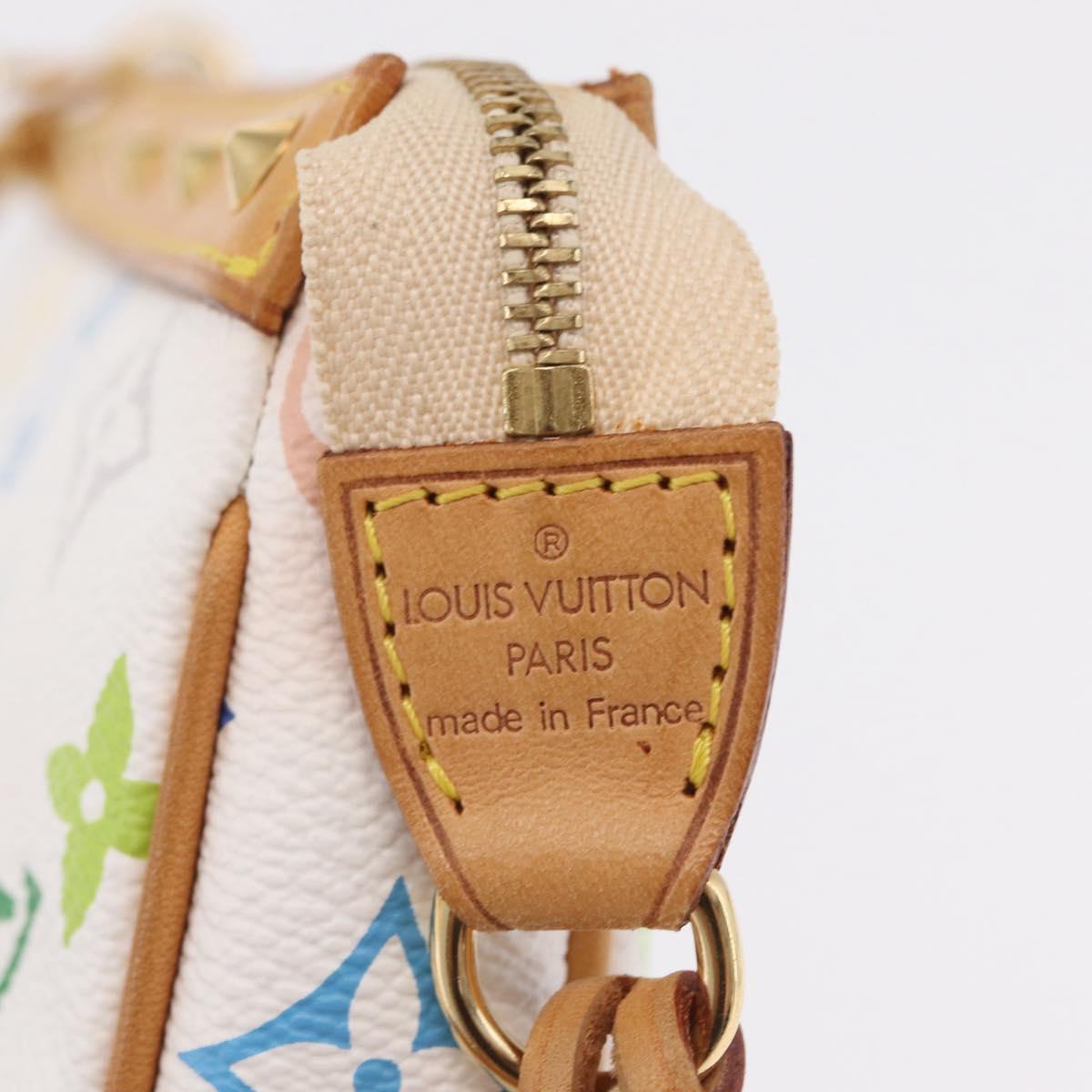 LOUIS VUITTON Multicolor Pochette Accessoires Pouch White M92649 Auth 209732SAV