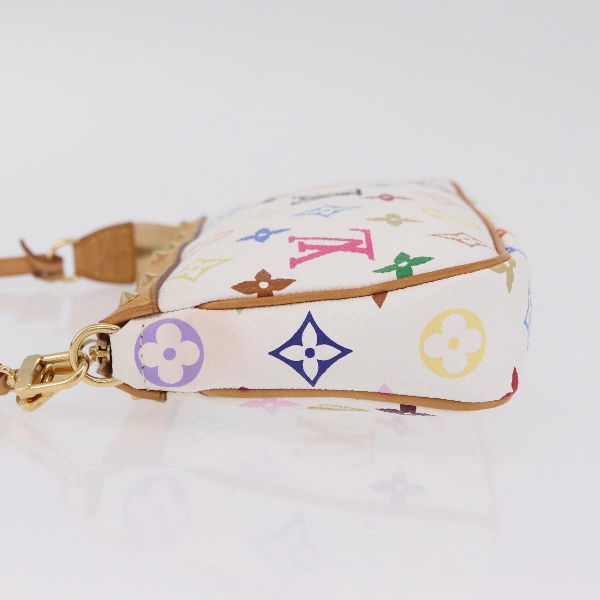 LOUIS VUITTON Multicolor Pochette Accessoires Pouch White M92649 Auth 209732SAV