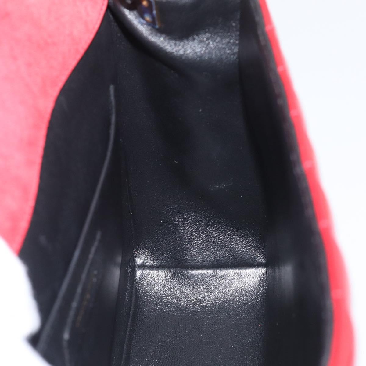 Saint Laurent Chain Shoulder Bag Patent Red Gold Tone 532595 Auth 209736M