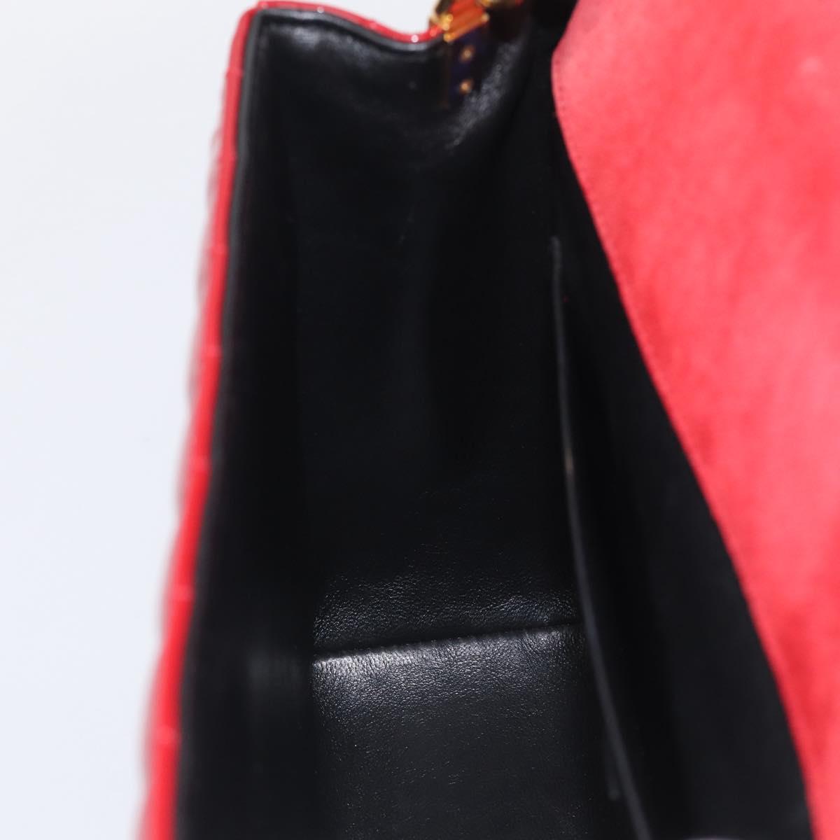 Saint Laurent Chain Shoulder Bag Patent Red Gold Tone 532595 Auth 209736M