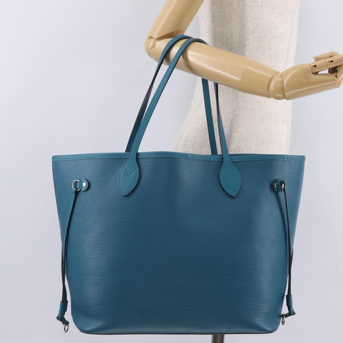 LOUIS VUITTON Epi Neverfull MM Tote Bag cyan M40930 LV Auth 209742V