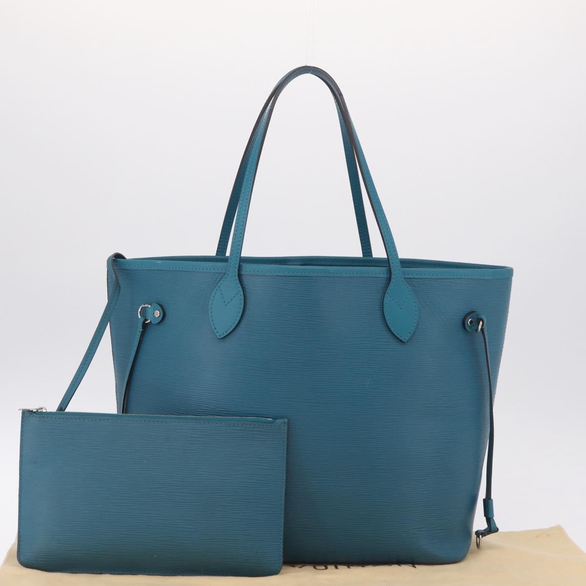LOUIS VUITTON Epi Neverfull MM Tote Bag cyan M40930 LV Auth 209742V