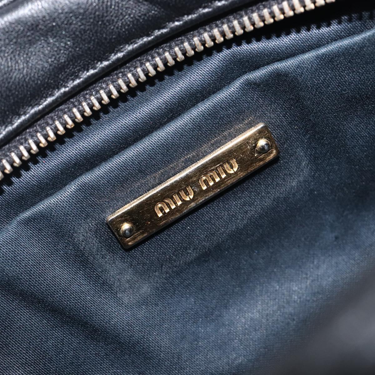 Miu Miu Shoulder Bag Leather Black Gold Tone Auth 209743A