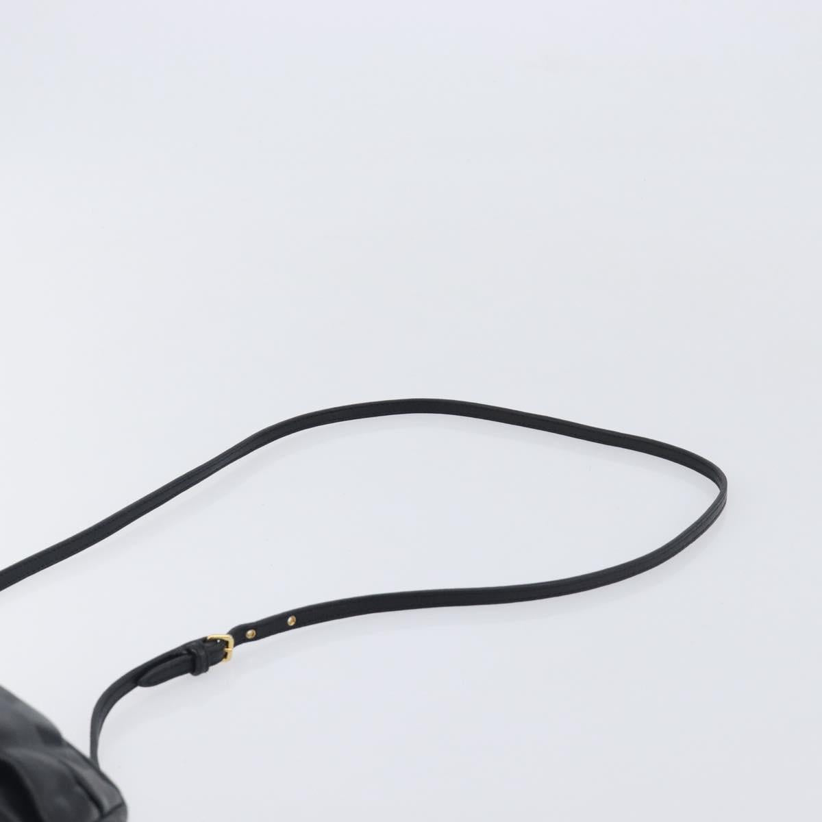 Miu Miu Shoulder Bag Leather Black Gold Tone Auth 209743A