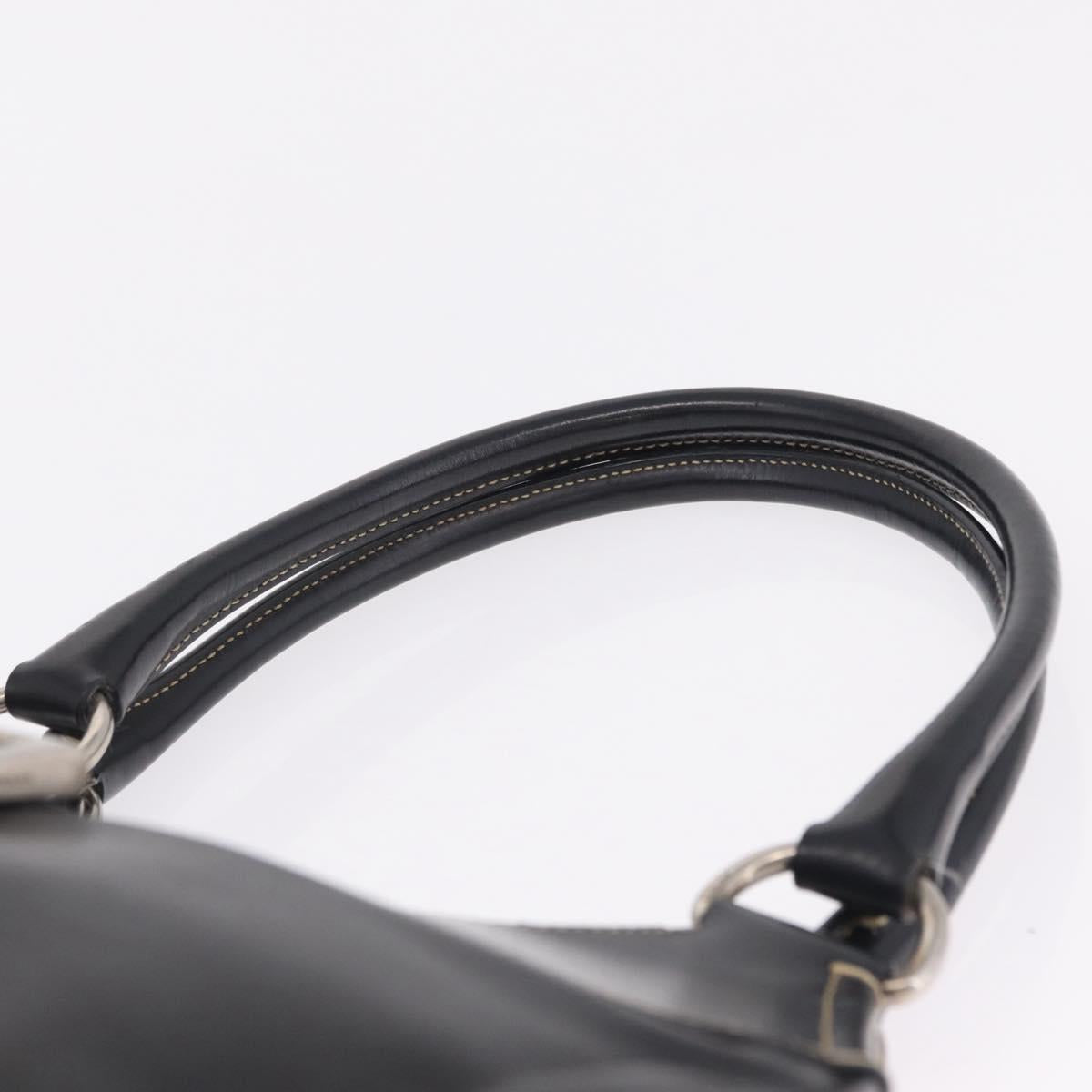 PRADA Shoulder Bag Leather Black Silver Auth 209747V