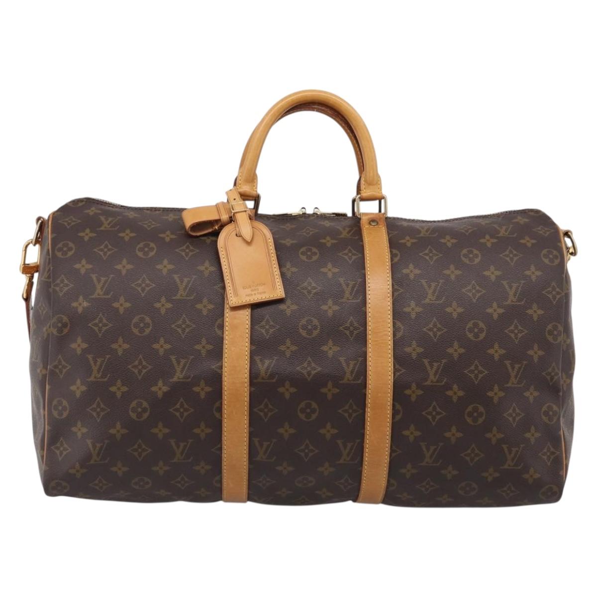 LOUIS VUITTON Monogram Keepall Bandouliere 50 Boston Bag M41416 LV Auth 209760A