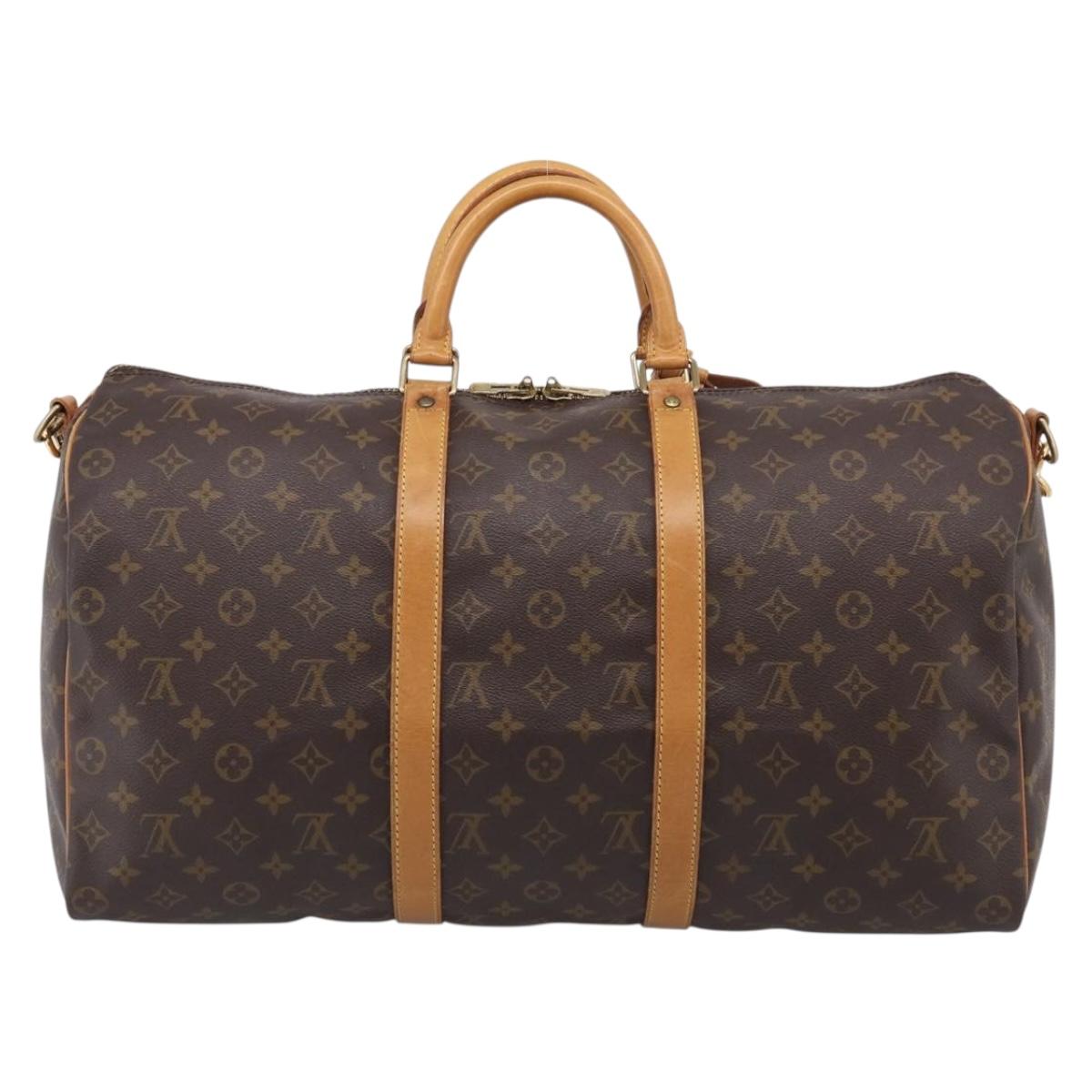 LOUIS VUITTON Monogram Keepall Bandouliere 50 Boston Bag M41416 LV Auth 209760A