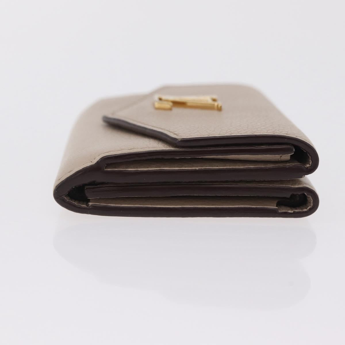 LOUIS VUITTON Portefeuille Rock Mini Trifold Wallet Leather Beige Auth 209777A