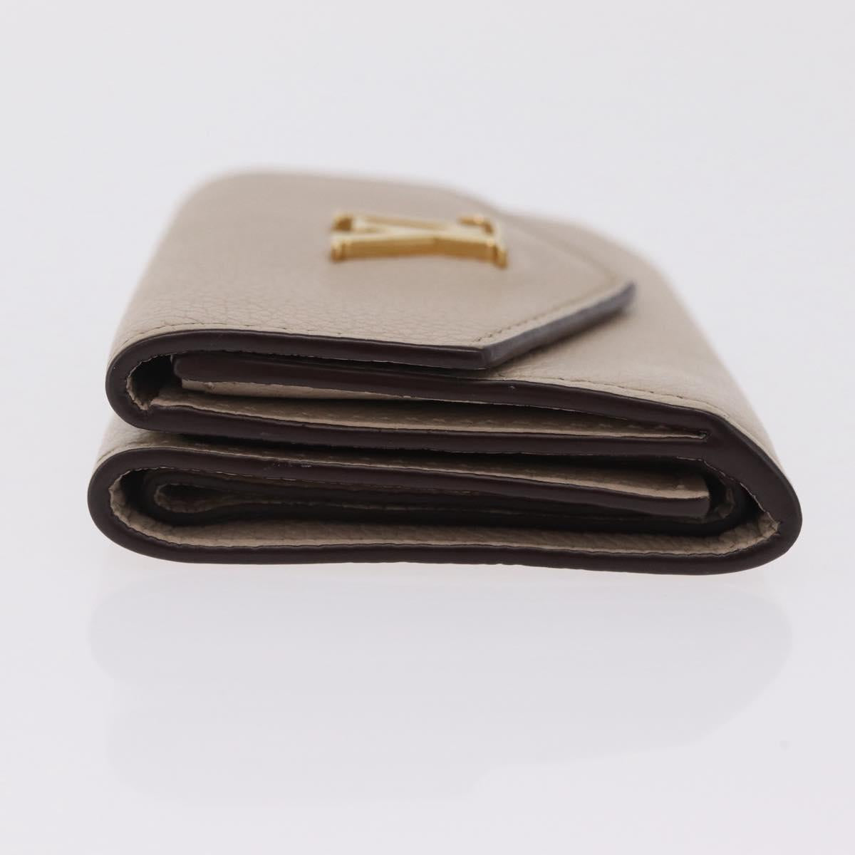 LOUIS VUITTON Portefeuille Rock Mini Trifold Wallet Leather Beige Auth 209777A