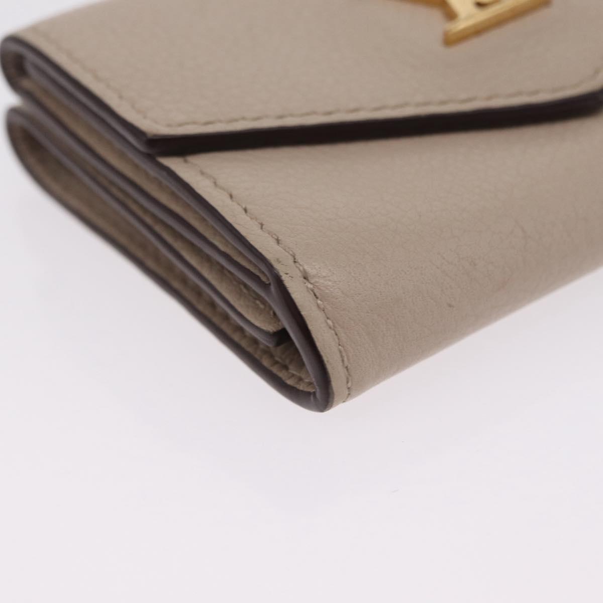 LOUIS VUITTON Portefeuille Rock Mini Trifold Wallet Leather Beige Auth 209777A