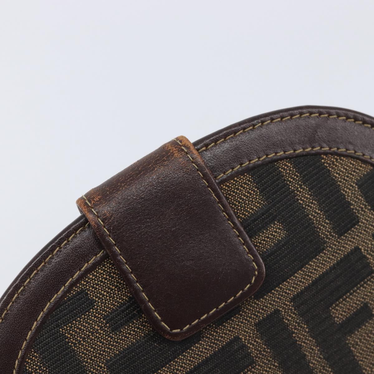 FENDI Zucca Canvas Wallet Brown Auth 209784A