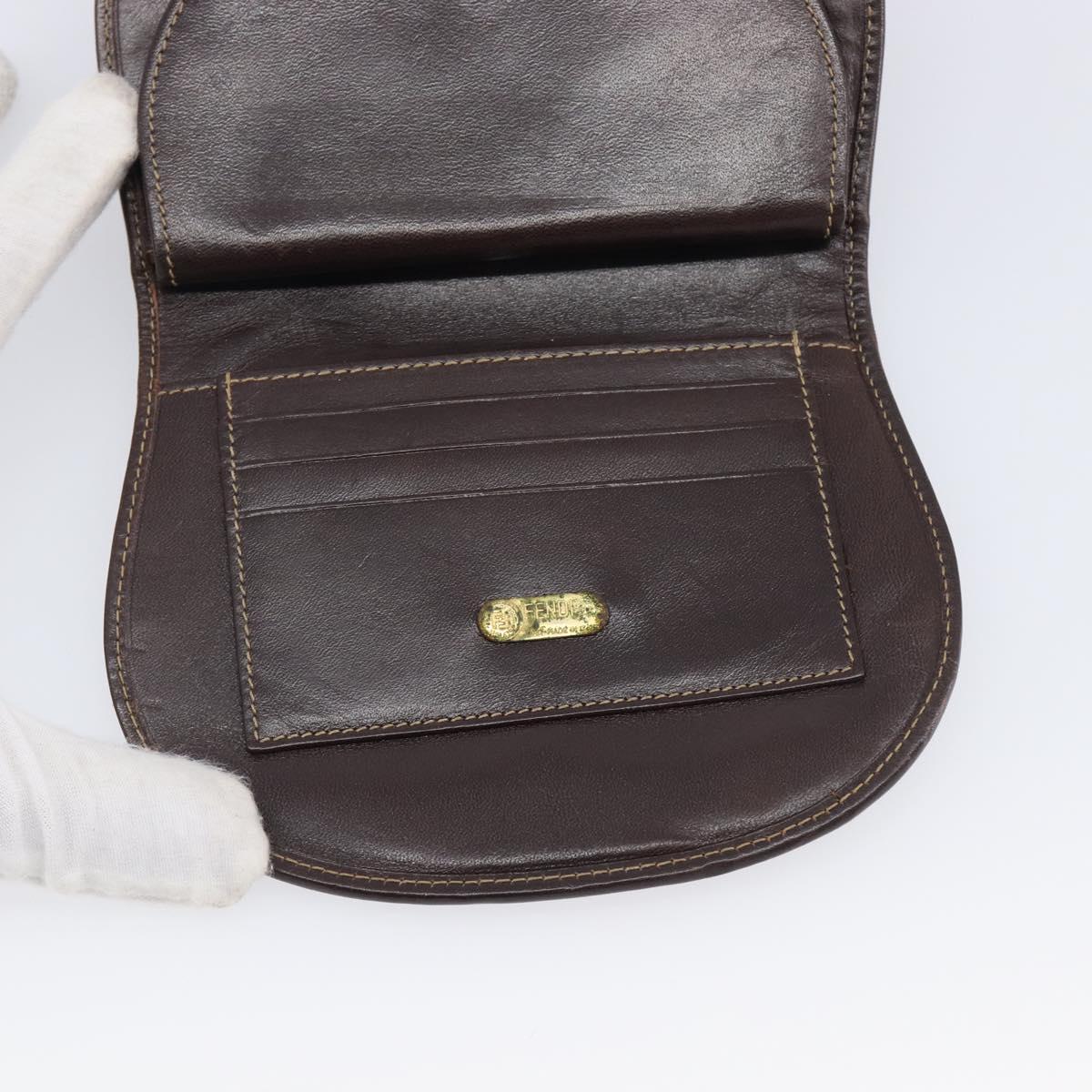 FENDI Zucca Canvas Wallet Brown Auth 209784A