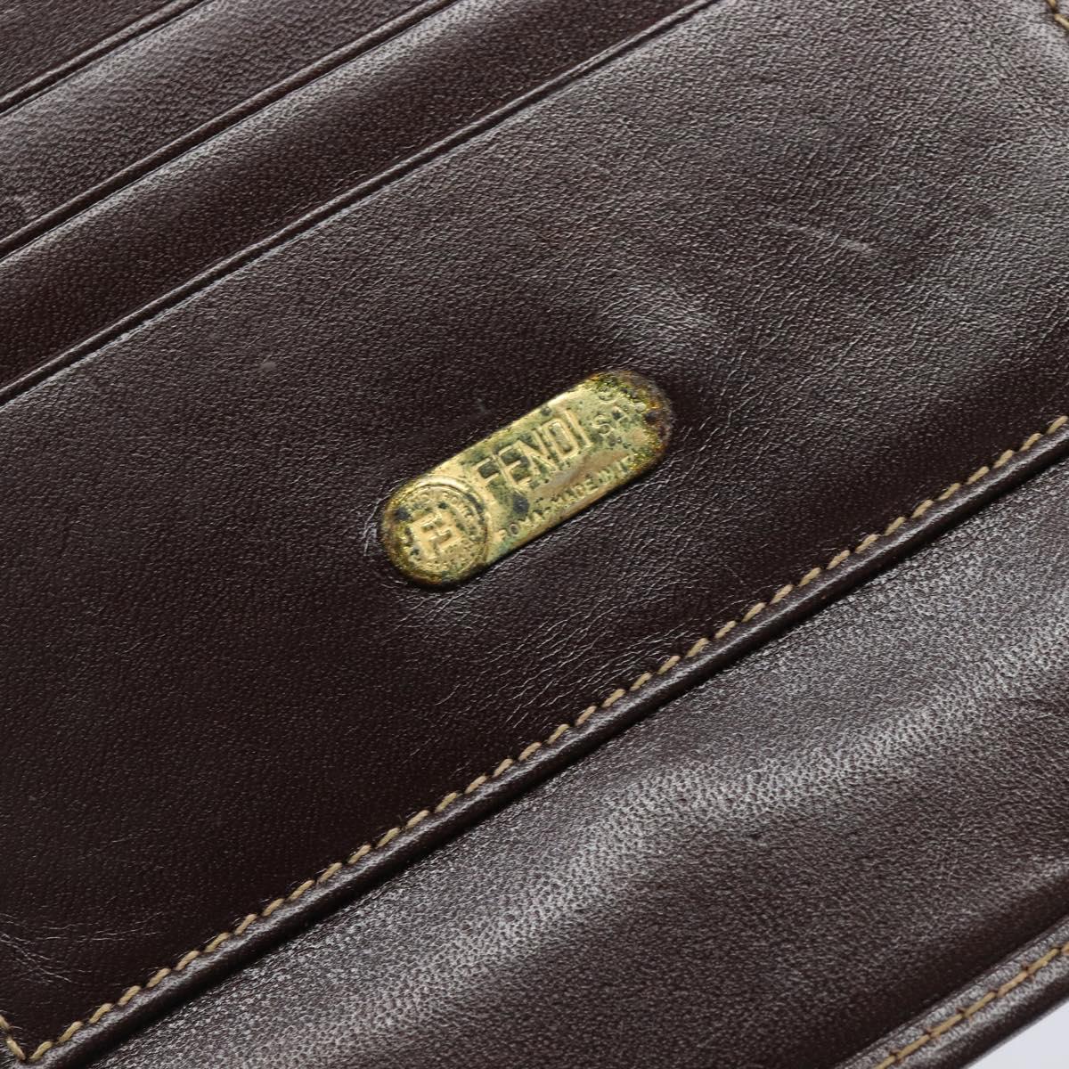 FENDI Zucca Canvas Wallet Brown Auth 209784A