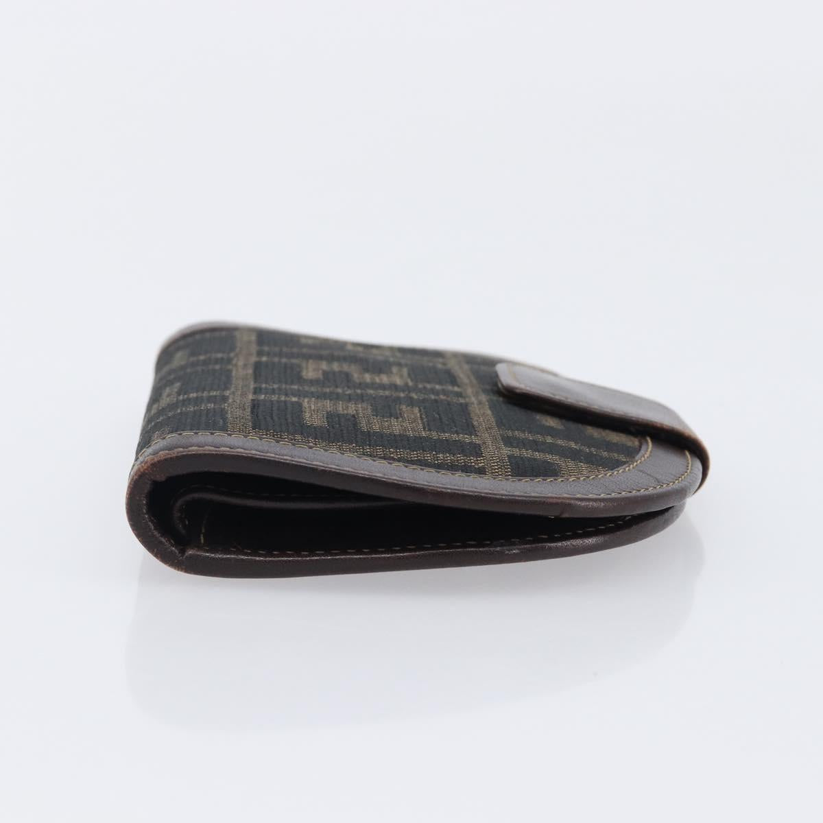 FENDI Zucca Canvas Wallet Brown Auth 209784A