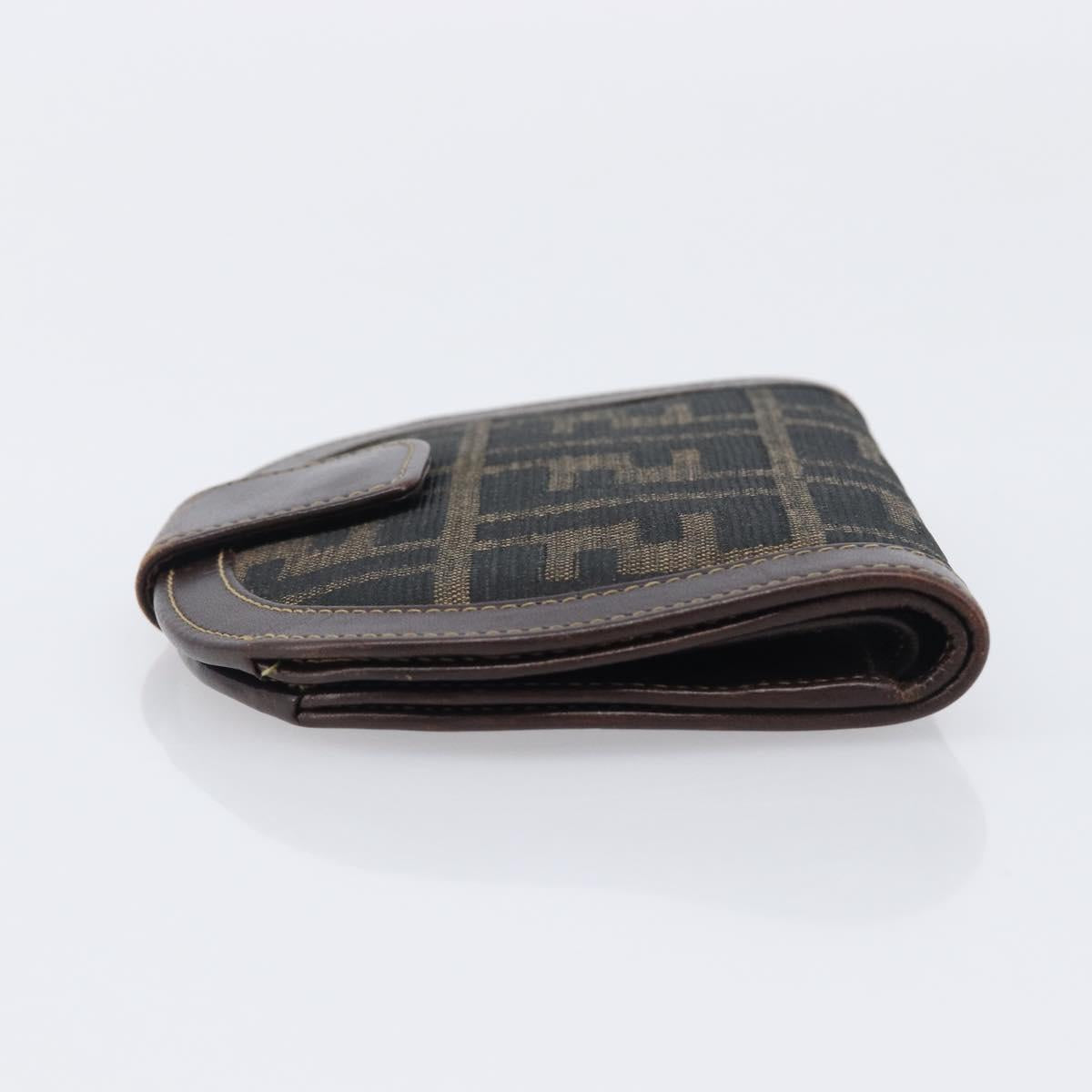 FENDI Zucca Canvas Wallet Brown Auth 209784A