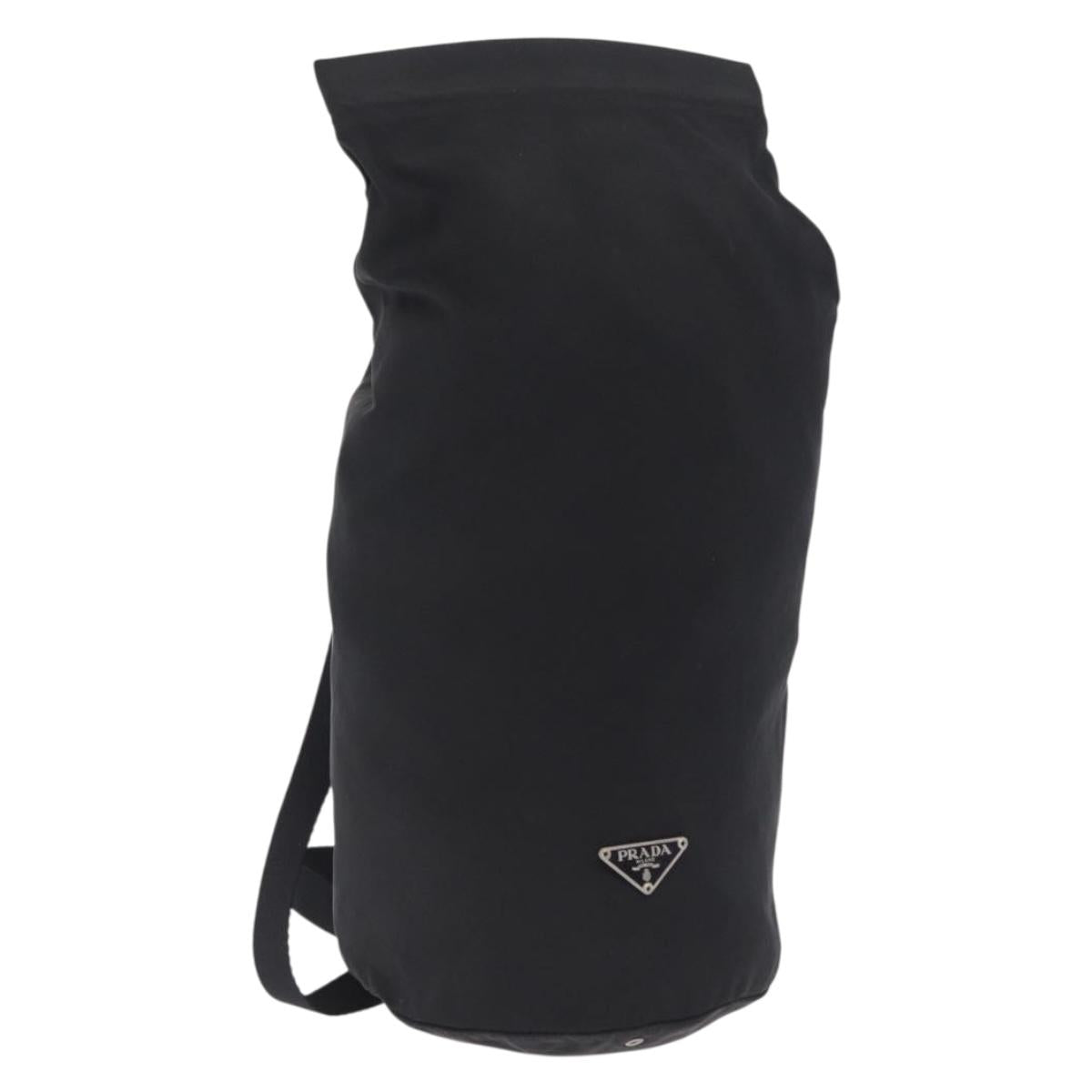 PRADA Shoulder Bag Nylon Black Silver Auth 209798A