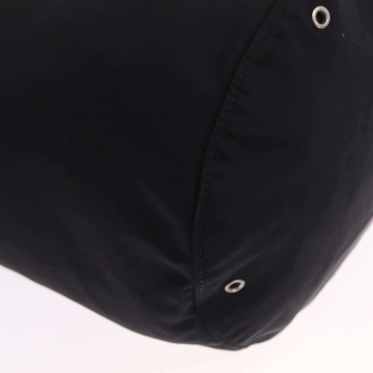 PRADA Shoulder Bag Nylon Black Silver Auth 209798A