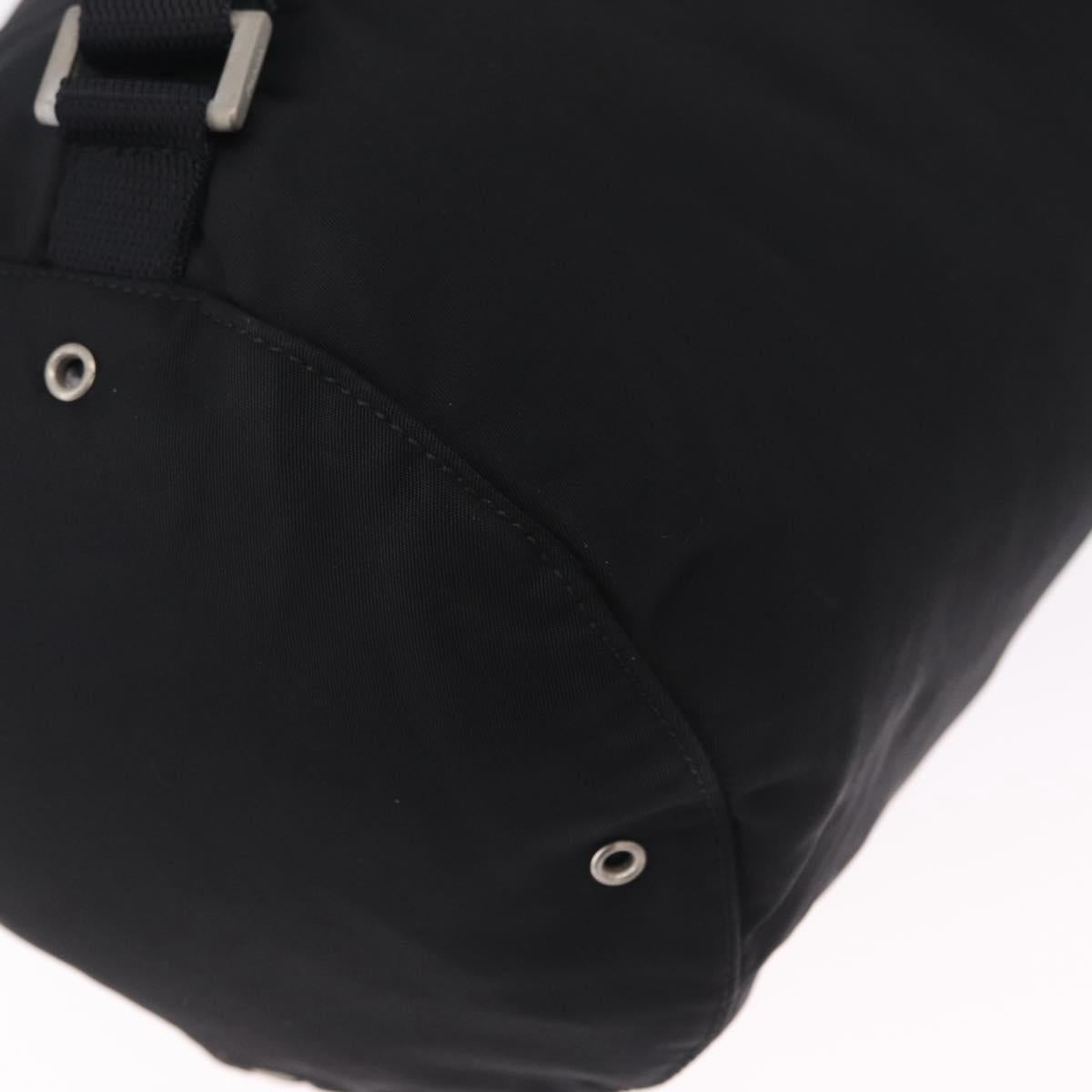 PRADA Shoulder Bag Nylon Black Silver Auth 209798A