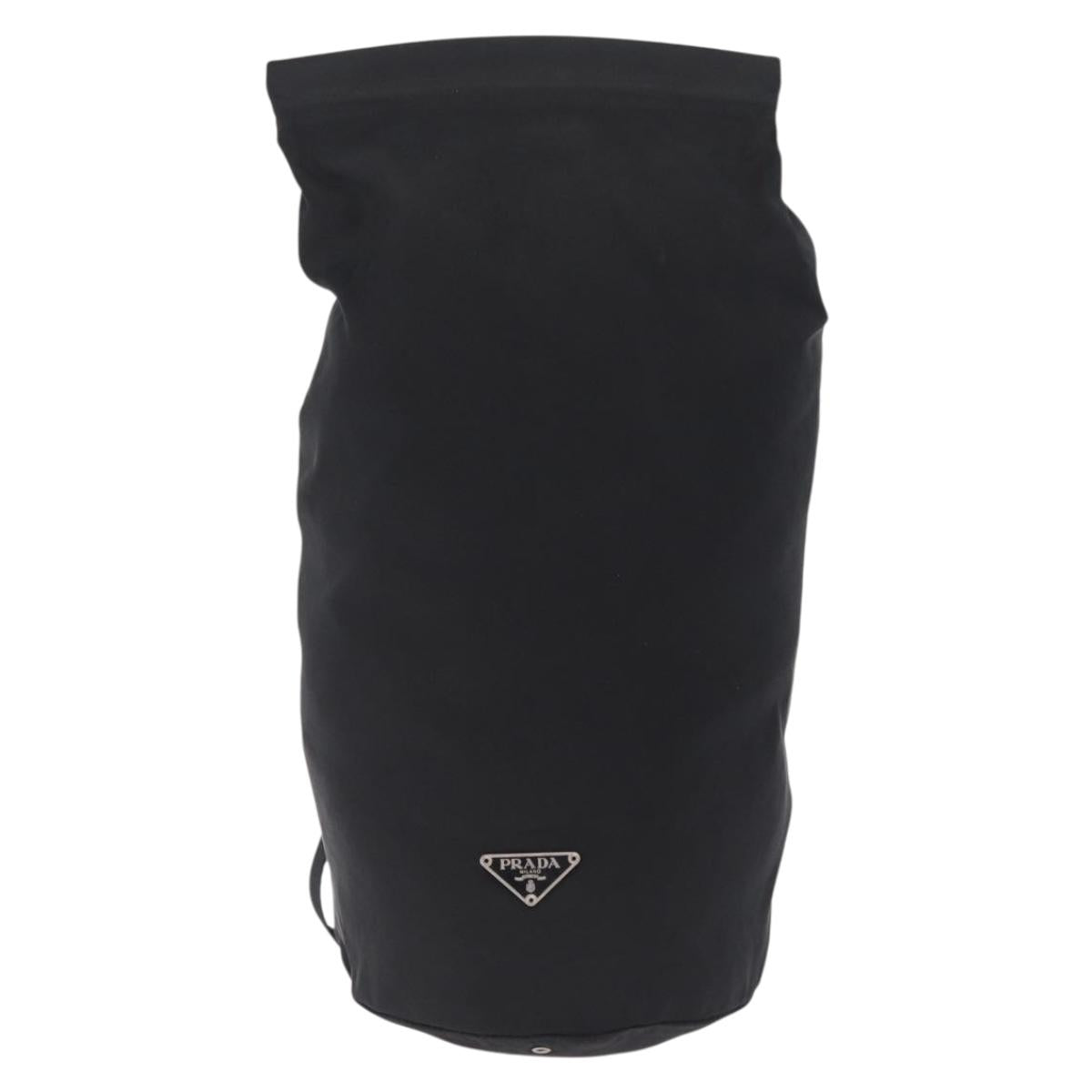 PRADA Shoulder Bag Nylon Black Silver Auth 209798A