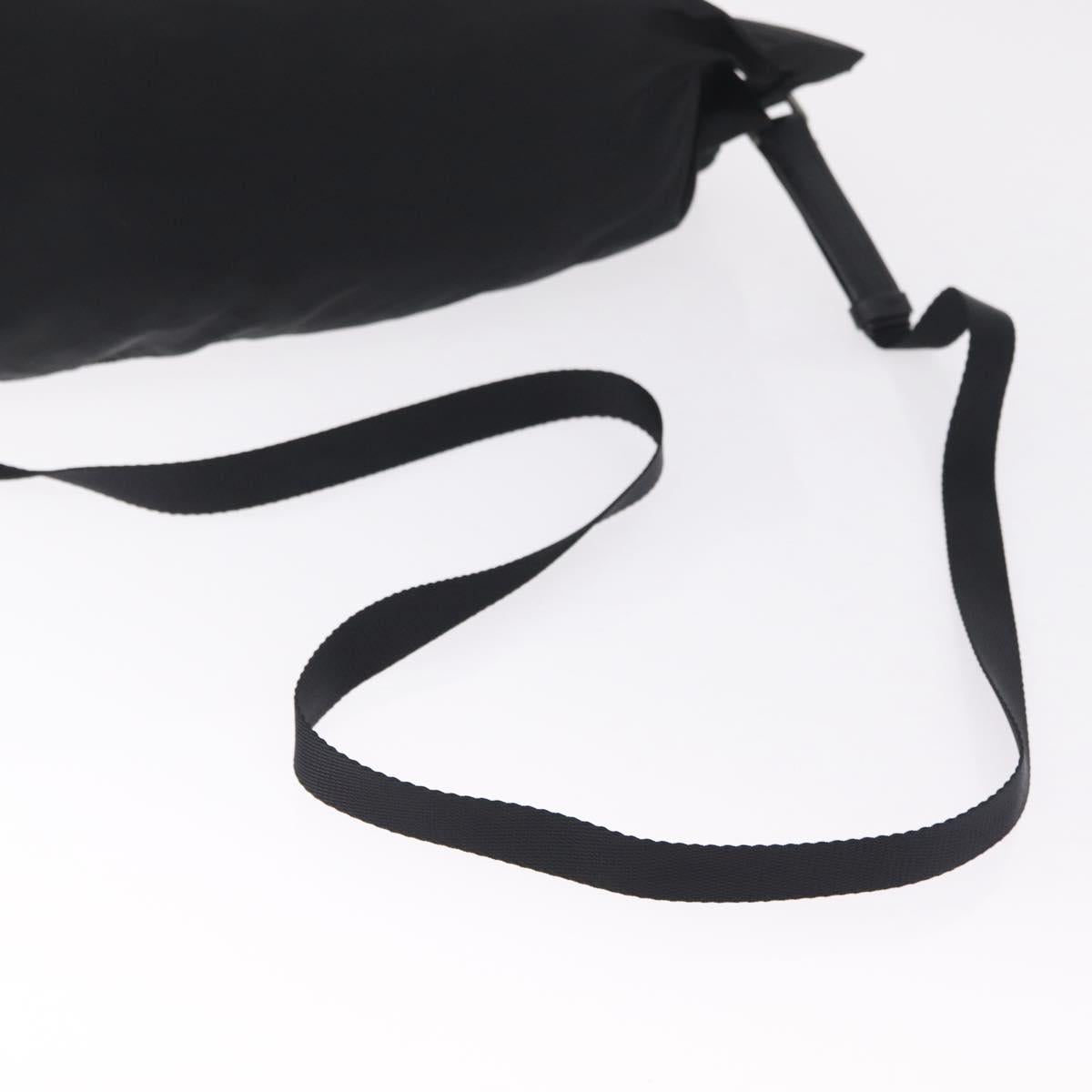 PRADA Shoulder Bag Nylon Black Silver Auth 209798A