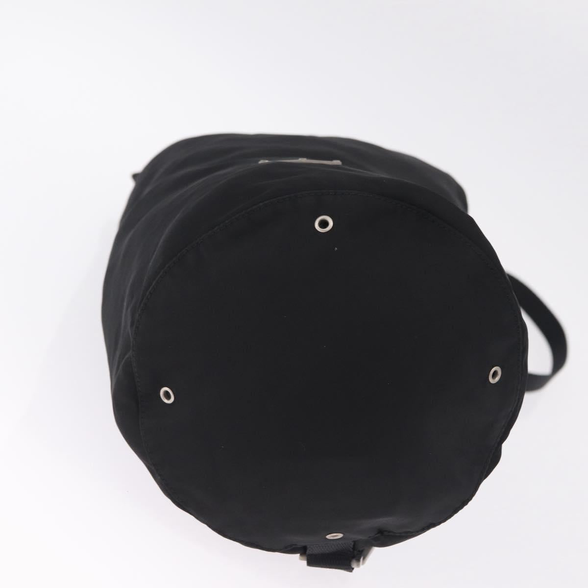 PRADA Shoulder Bag Nylon Black Silver Auth 209798A