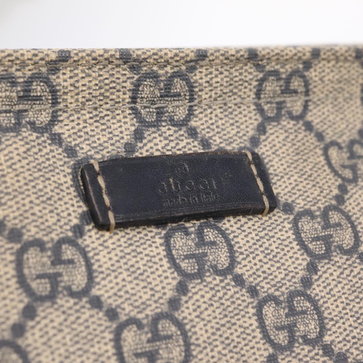 GUCCI GG Supreme Shoulder Bag PVC Navy Silver 201446 Auth 209799A