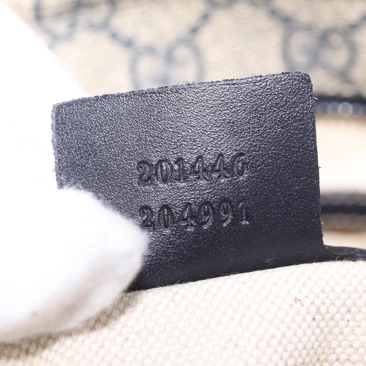 GUCCI GG Supreme Shoulder Bag PVC Navy Silver 201446 Auth 209799A