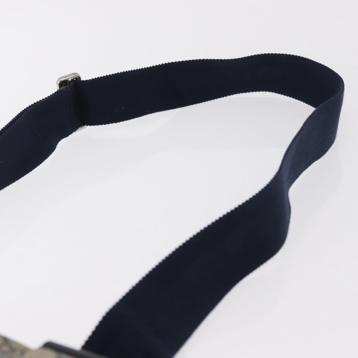 GUCCI GG Supreme Shoulder Bag PVC Navy Silver 201446 Auth 209799A