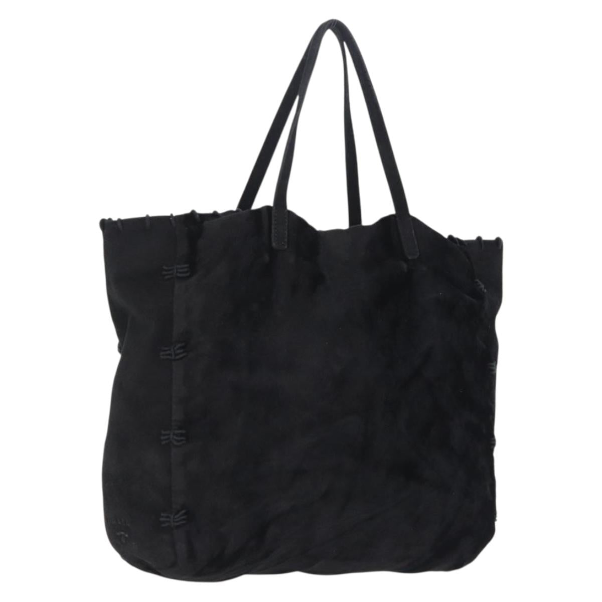 PRADA Hand Bag Velor Black Auth 209800A