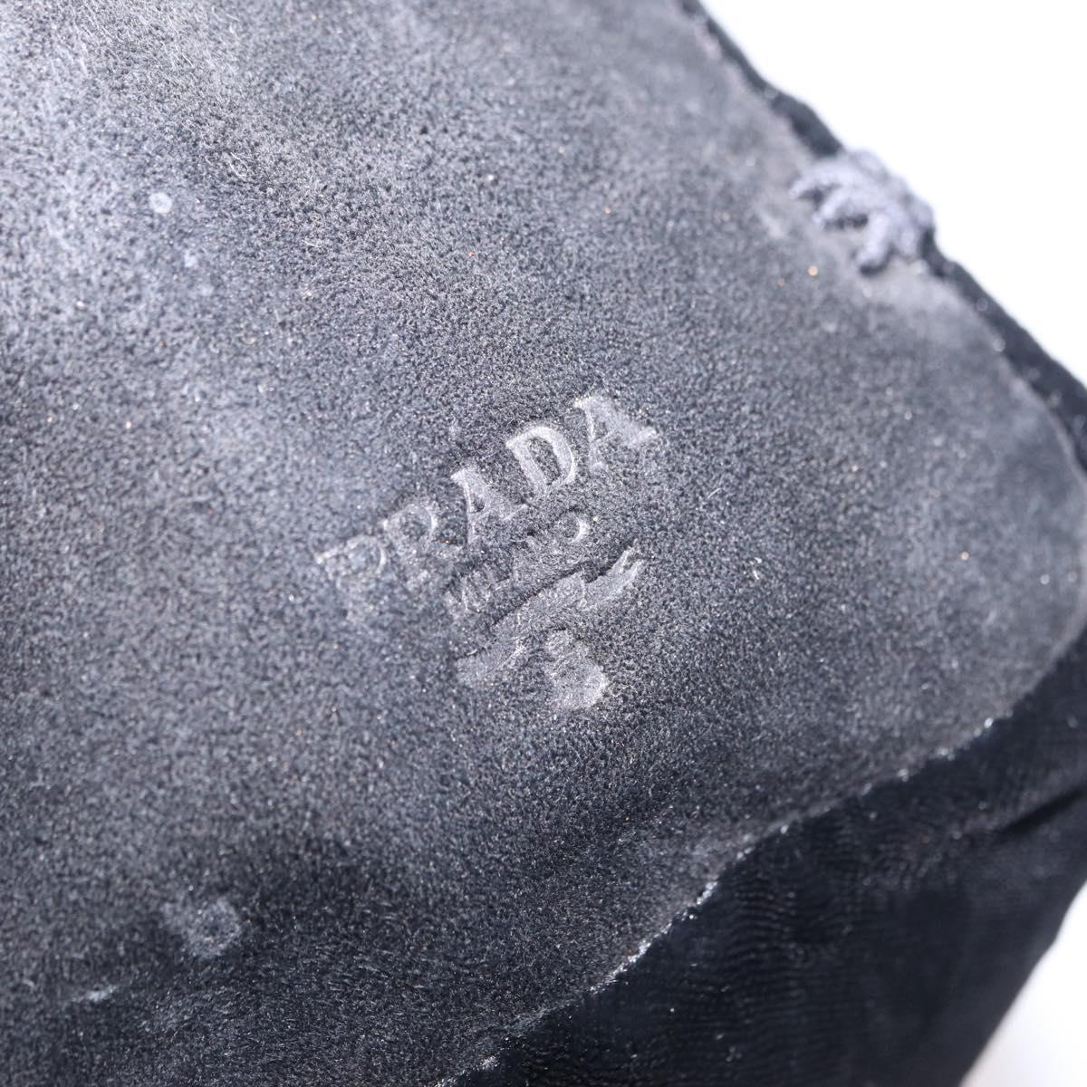 PRADA Hand Bag Velor Black Auth 209800A