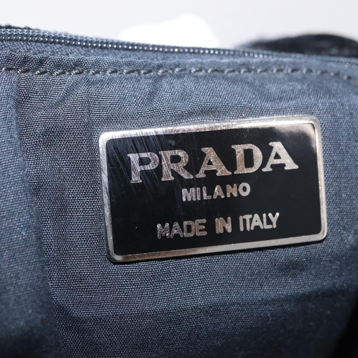 PRADA Hand Bag Velor Black Auth 209800A