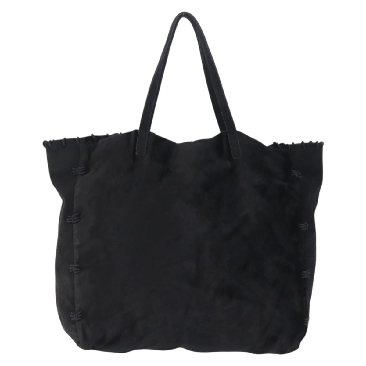 PRADA Hand Bag Velor Black Auth 209800A