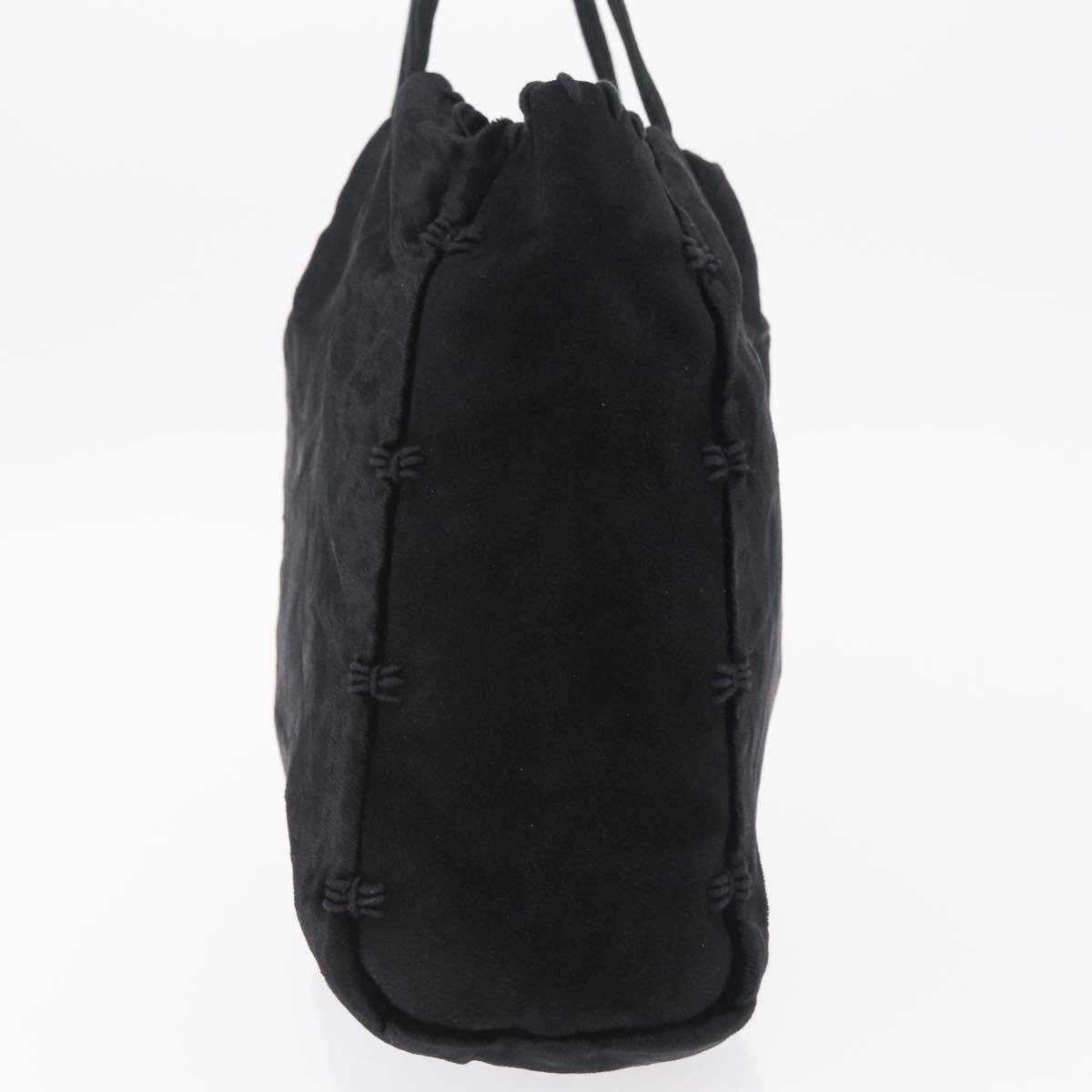 PRADA Hand Bag Velor Black Auth 209800A