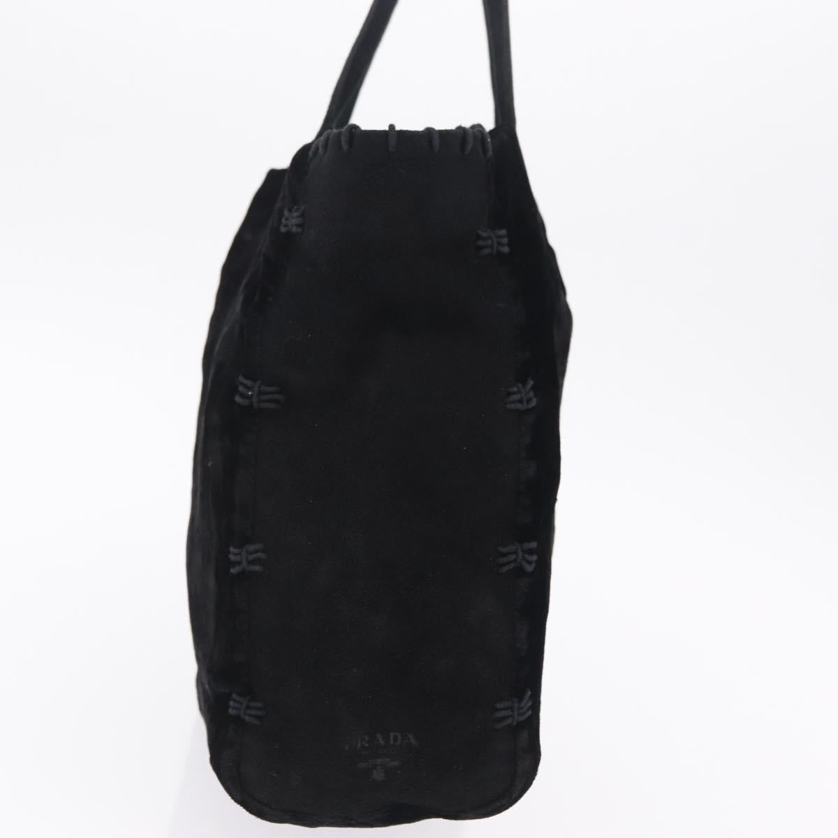 PRADA Hand Bag Velor Black Auth 209800A