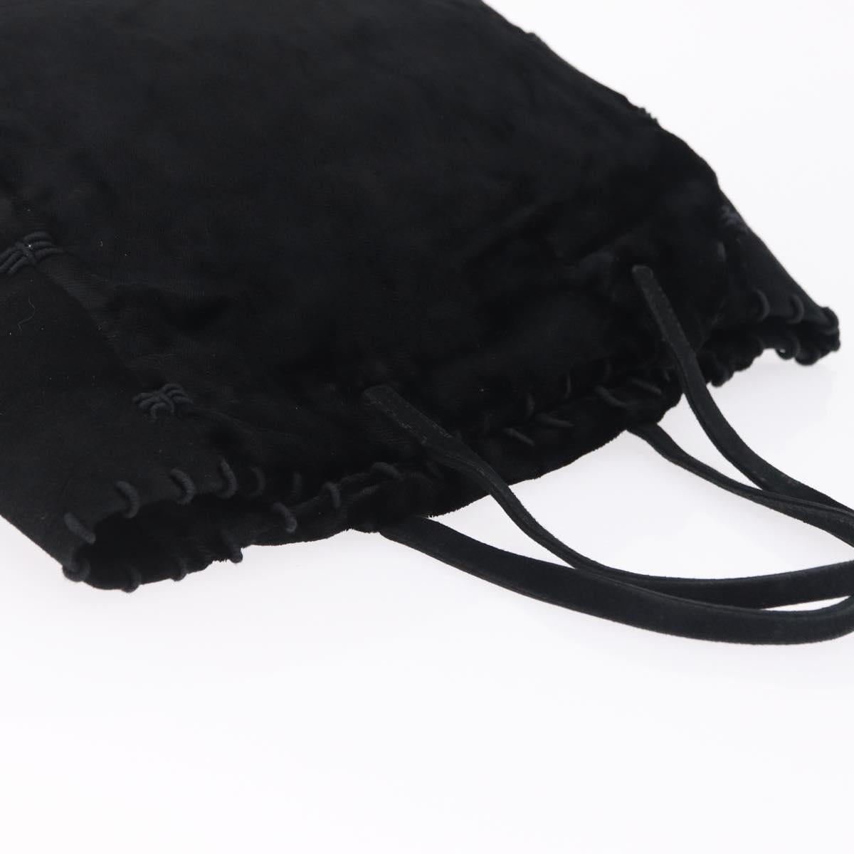 PRADA Hand Bag Velor Black Auth 209800A