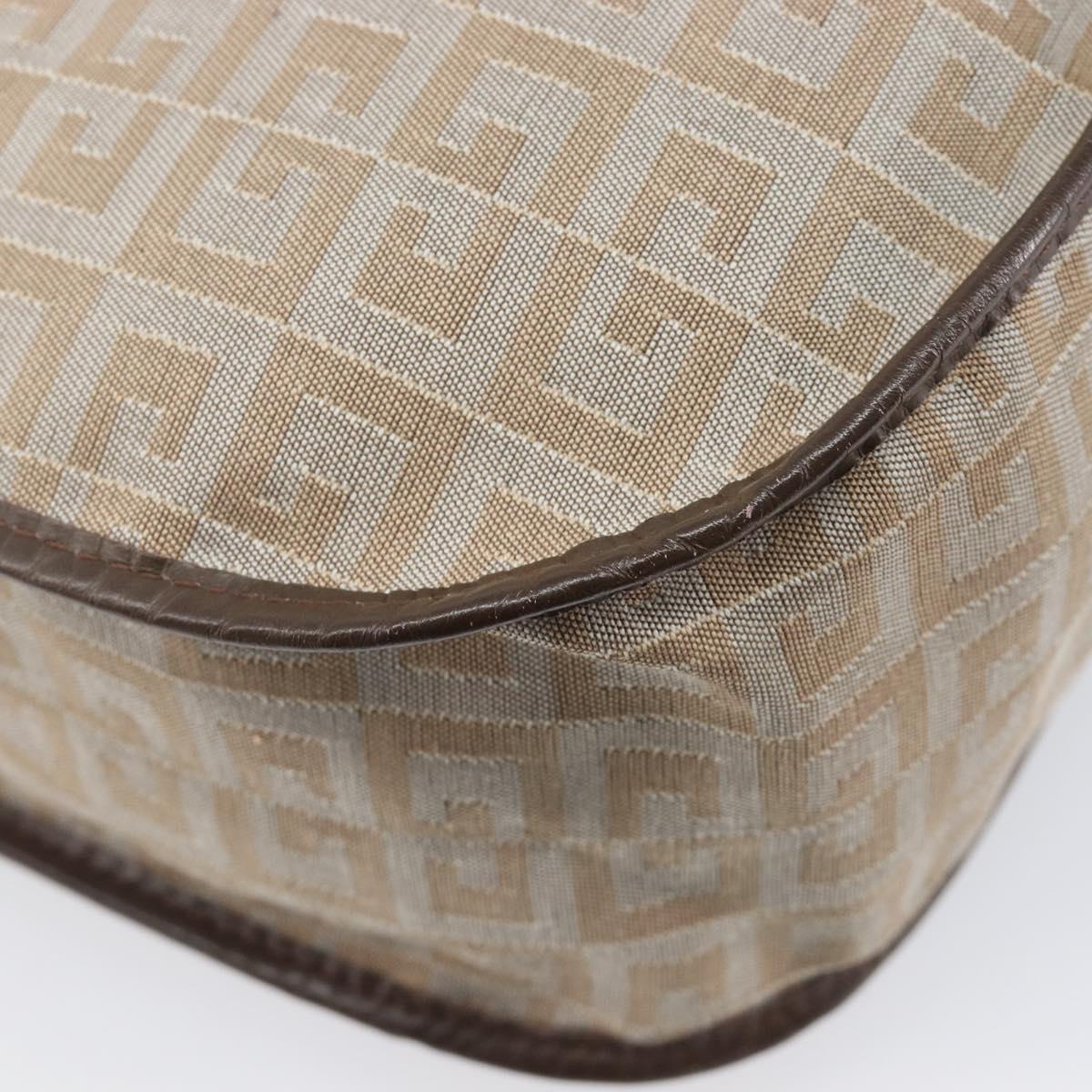 GIVENCHY Shoulder Bag Canvas Beige Silver Auth 209801A