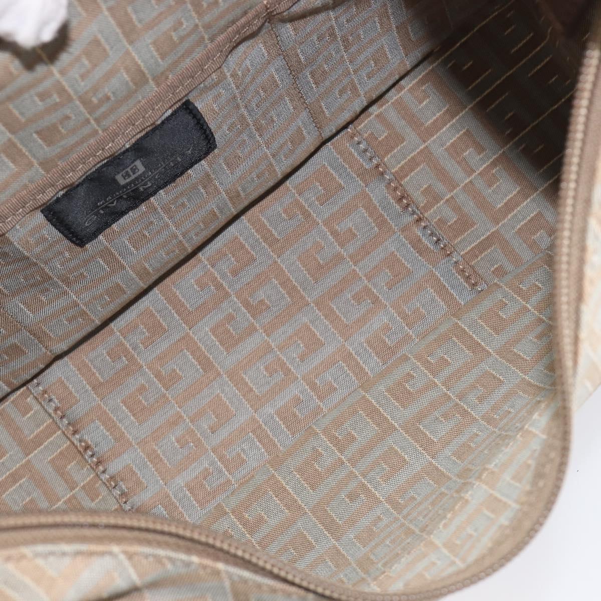 GIVENCHY Shoulder Bag Canvas Beige Silver Auth 209801A