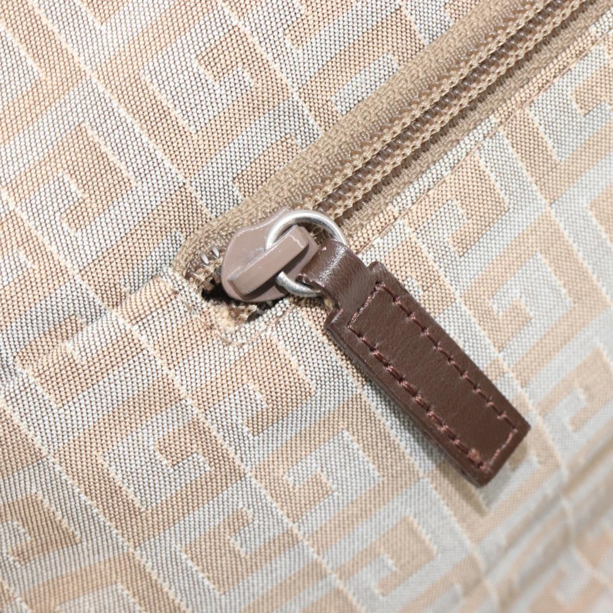 GIVENCHY Shoulder Bag Canvas Beige Silver Auth 209801A