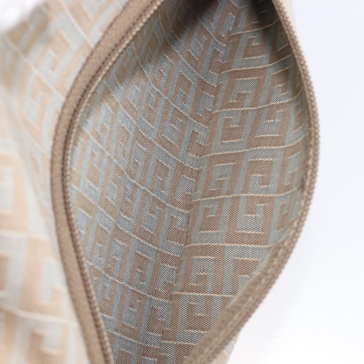 GIVENCHY Shoulder Bag Canvas Beige Silver Auth 209801A