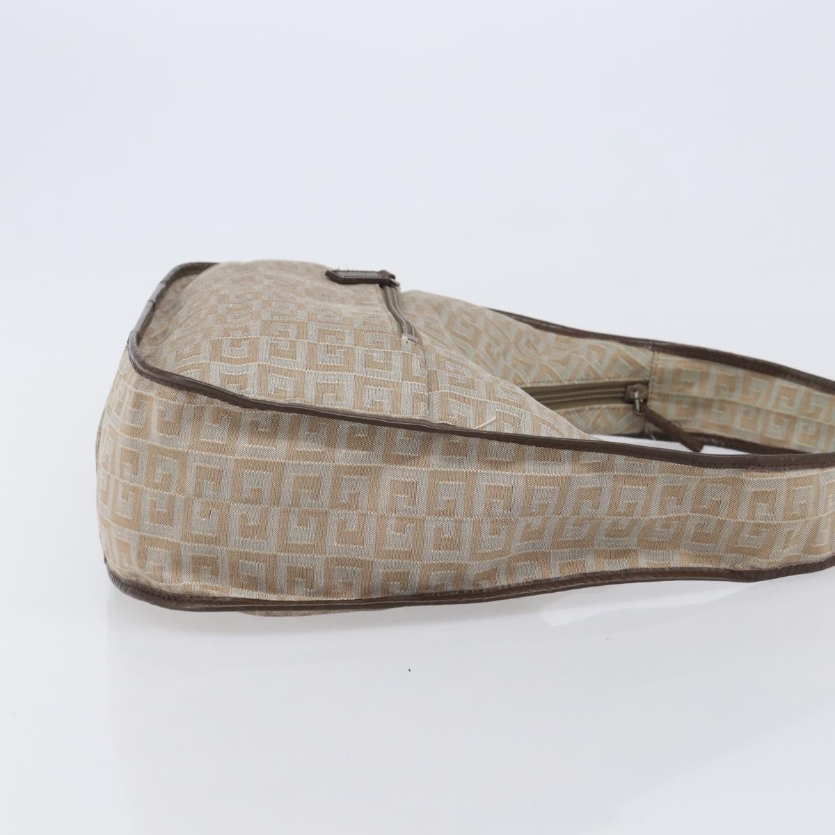 GIVENCHY Shoulder Bag Canvas Beige Silver Auth 209801A