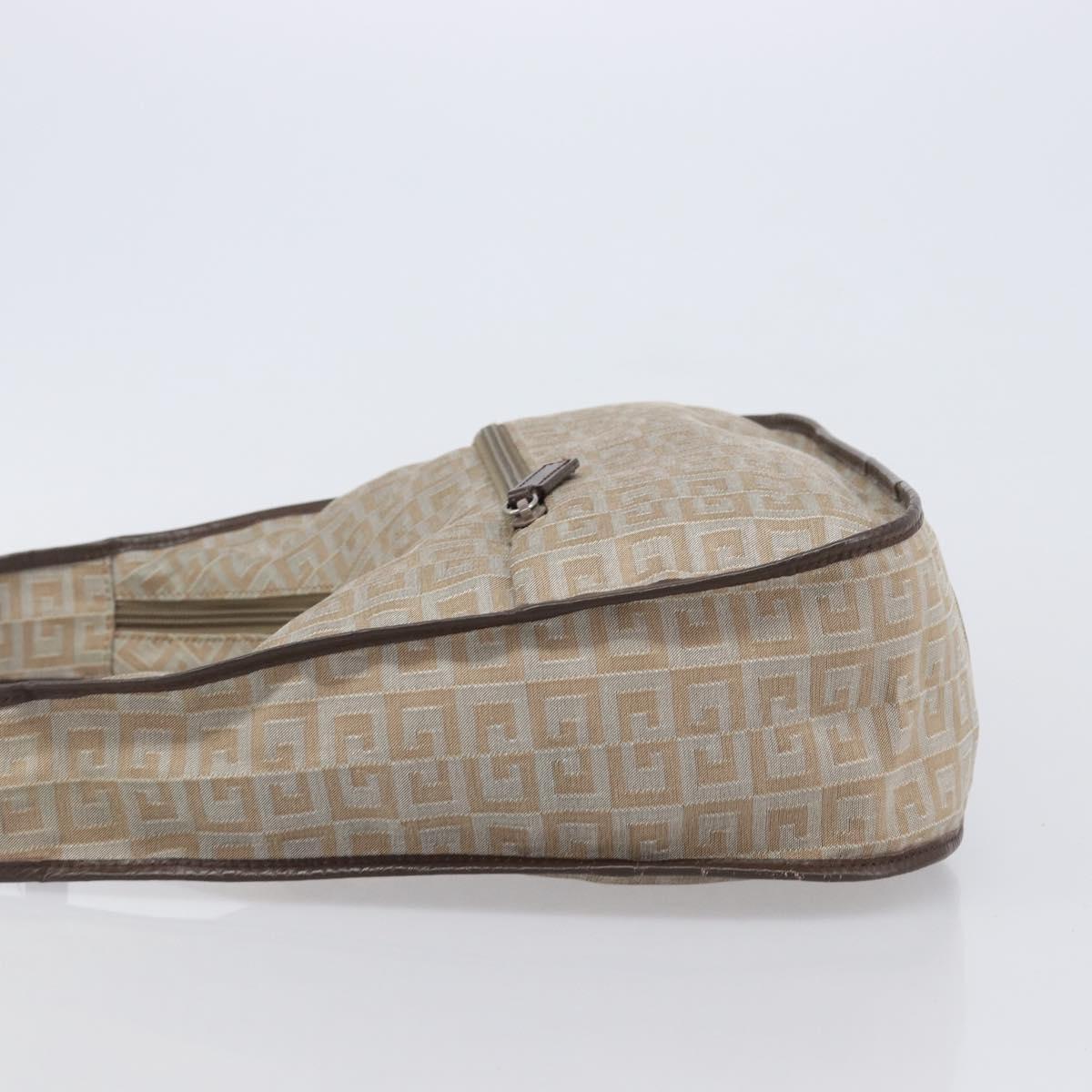 GIVENCHY Shoulder Bag Canvas Beige Silver Auth 209801A