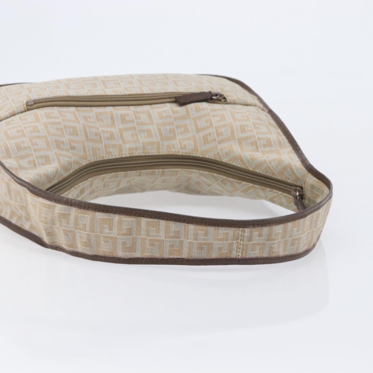 GIVENCHY Shoulder Bag Canvas Beige Silver Auth 209801A